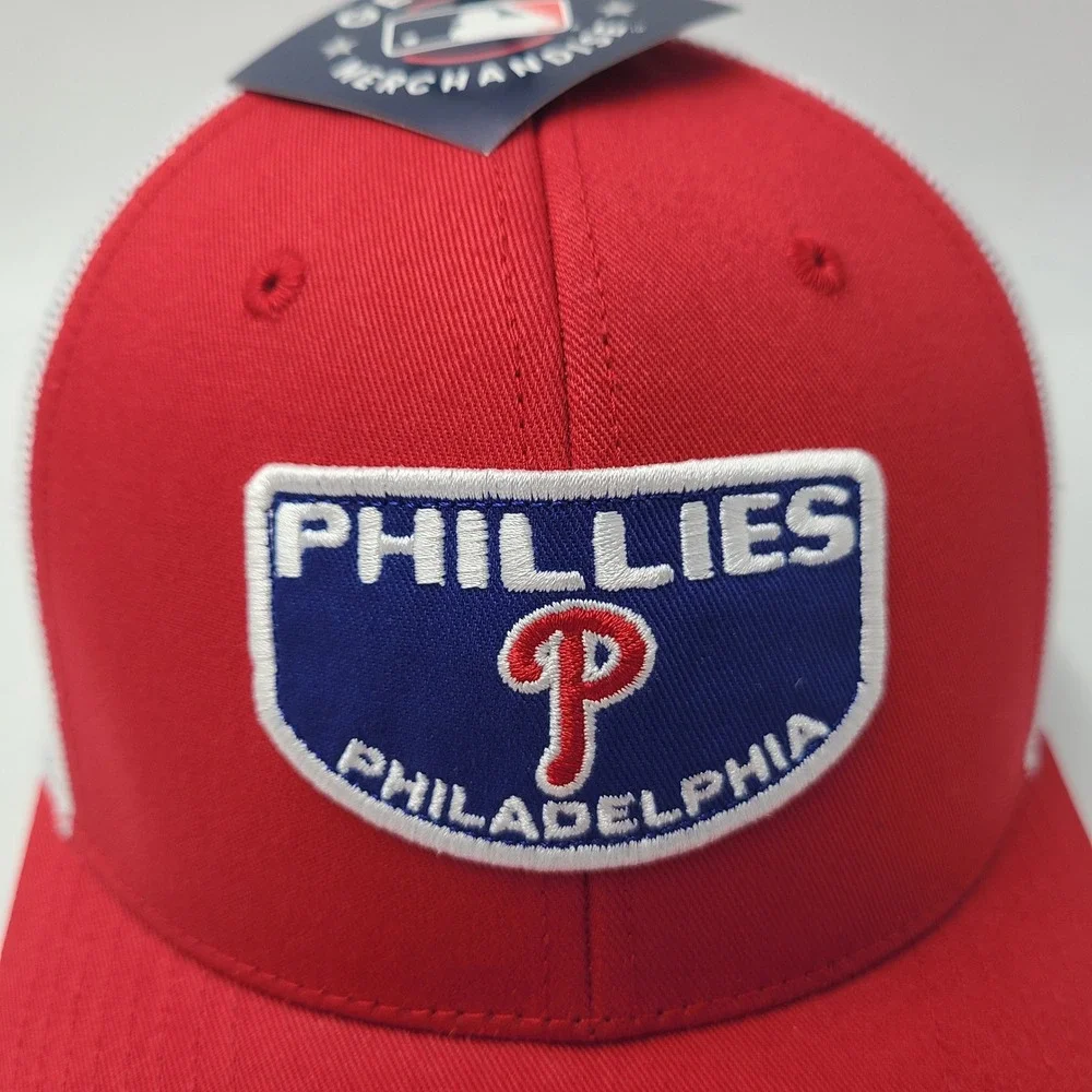 Philadelphia Phillies Hat Snapback Trucker Mesh Fan Favorite Red White MLB Men